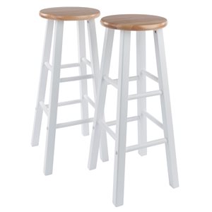 Winsome Wood Element Natural/White Bar Height (27-in to 35-in) Bar Stool - 2-Pack