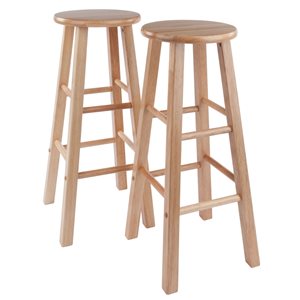 Winsome Wood Element Natural Bar Height (27-in to 35-in) Bar Stool - 2-Pack