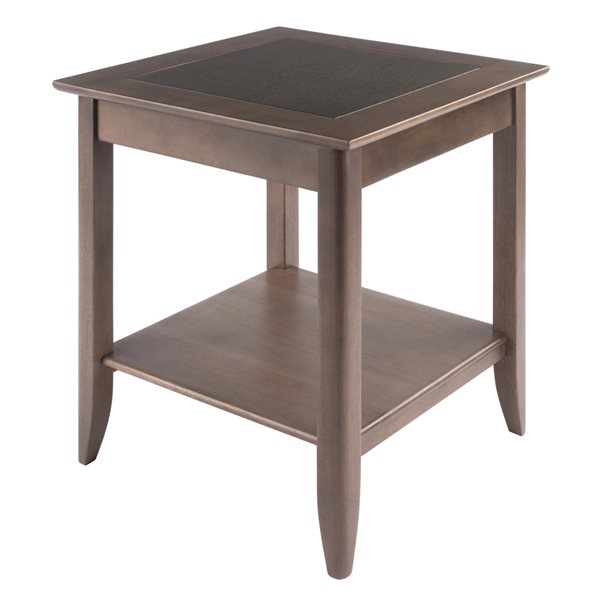 Winsome Wood Santino Oyster Grey Wood Rectangular End Table