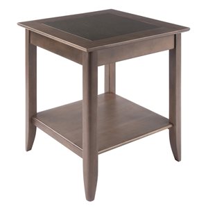 Winsome Wood Santino Oyster Grey Wood Rectangular End Table