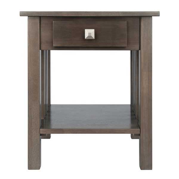 Table d’appoint Stafford de Winsome Wood carré en bois, gris huître