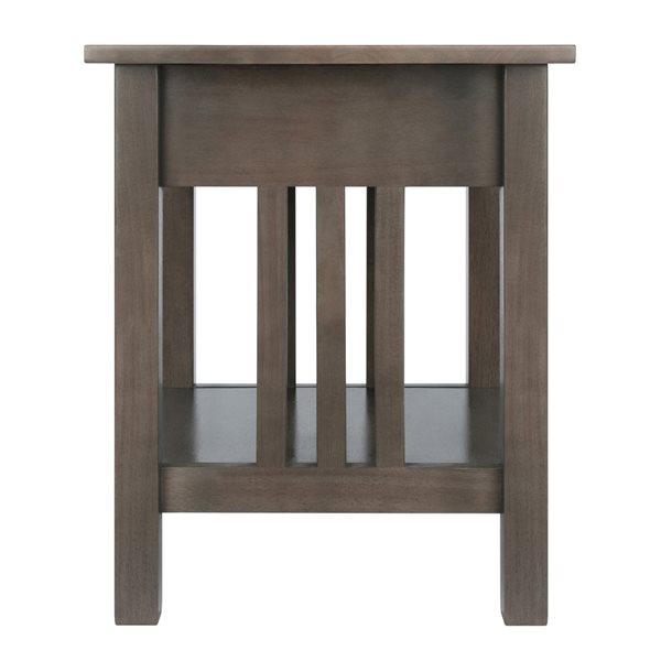 Table d’appoint Stafford de Winsome Wood carré en bois, gris huître