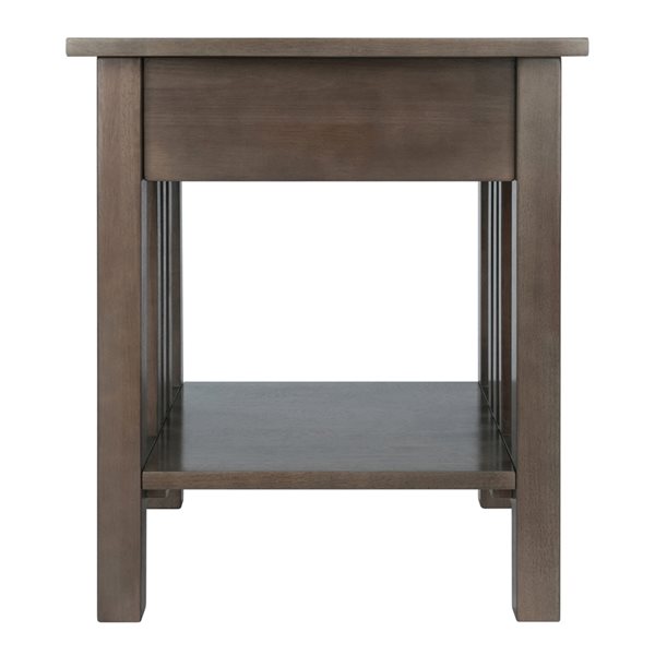 Table d’appoint Stafford de Winsome Wood carré en bois, gris huître