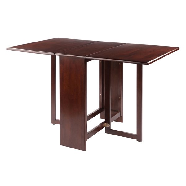 Winsome Wood Clara Rectangular Extending Double Drop Standard (30-in H) Wood Table and Base - Walnut