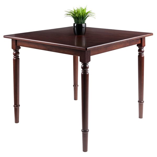 Winsome Wood Mornay Square Fixed Standard (30-in H) Wood Table and Base - Walnut