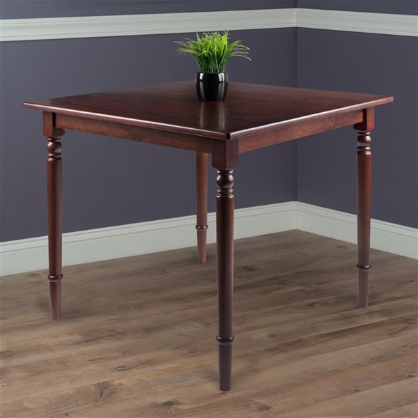 Winsome Wood Mornay Square Fixed Standard (30-in H) Wood Table and Base - Walnut