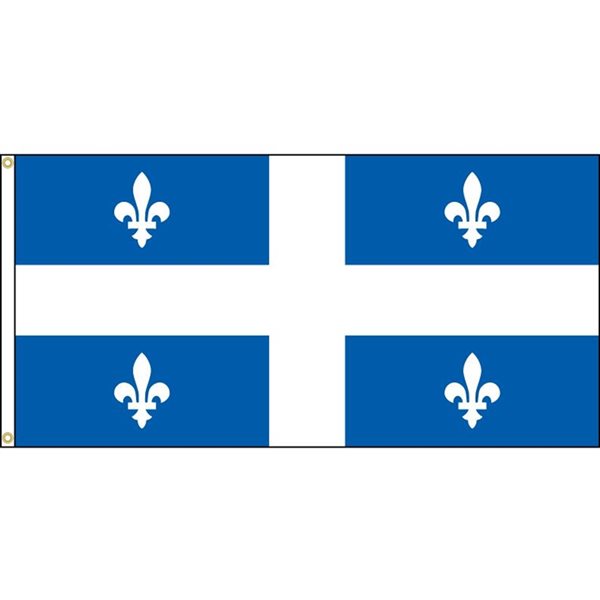 Drapeau du Québec par Flags Unlimited, 4,5 pi x 2,25 pi