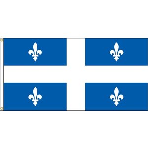 Drapeau du Québec par Flags Unlimited, 4,5 pi x 2,25 pi