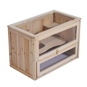 Pawhut 1.96-ft x 1.15-ft x 1.38-ft Natural Wood Small Pet Crate