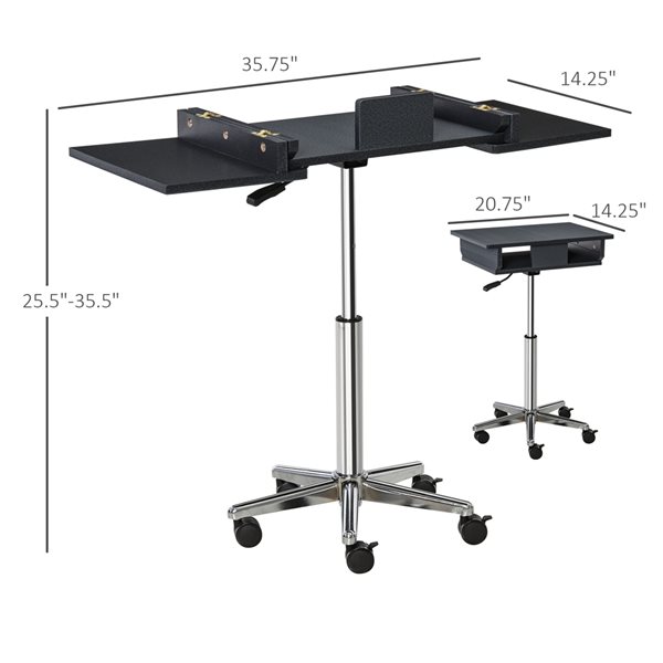 HOMCOM 35.75-in Black Modern/Contemporary Laptop Desk
