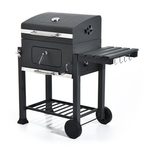 Outsunny 14 1/2-in Grey Portable Charcoal Grill with Bottom Shelf