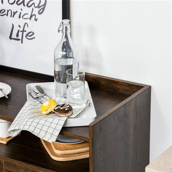 HOMCOM Dark Brown Composite Sideboard