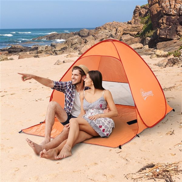 Outsunny Orange Polyester Pop-Up Tent