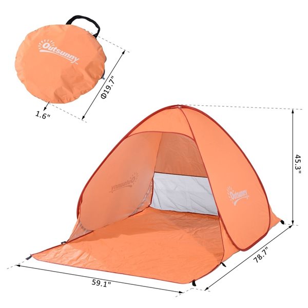 Outsunny Orange Polyester Pop-Up Tent