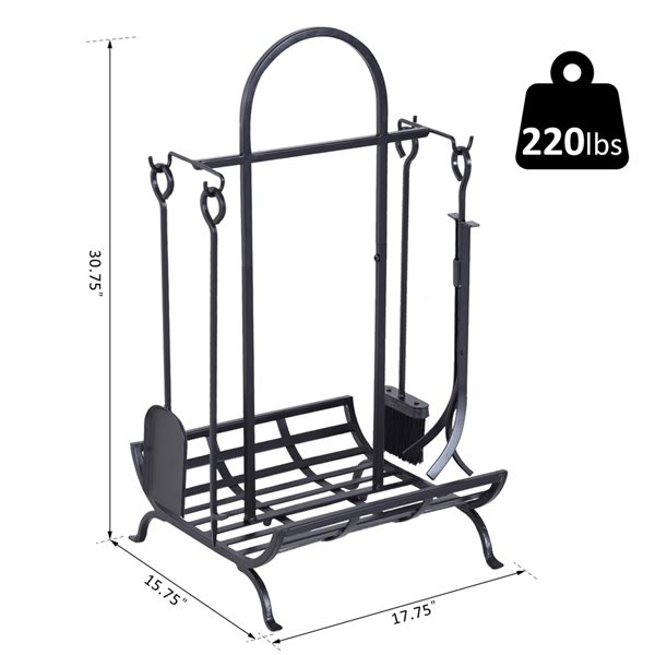 Porte-bûches pour foyer 17 3/4 po