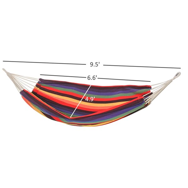 Outsunny 114-in x 59-in Multicoloured Polyester Hammock with Transport Bag