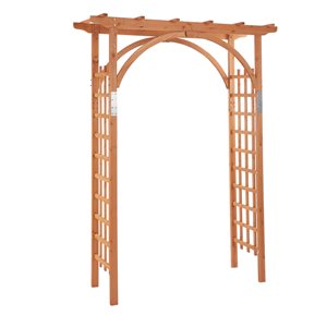 Outsunny 23.5-ft W x 84.75-ft H Brown Garden Arbour