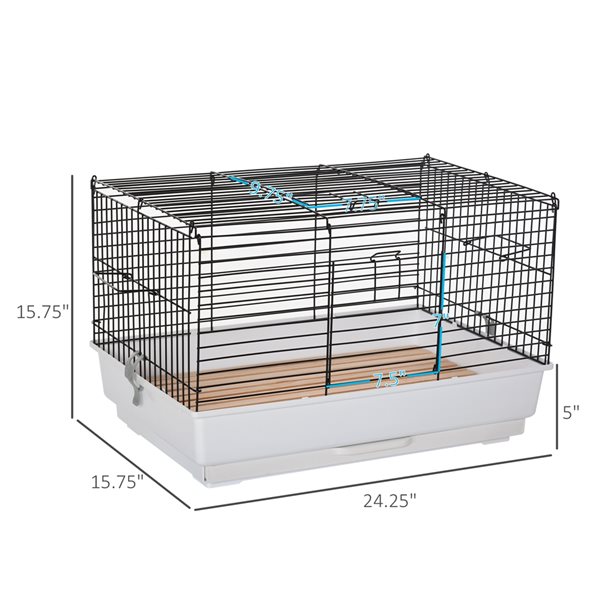 Pawhut 2.02-ft x 1.31-ft x 1.31-ft Black Metal Small Pet Crate