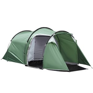 Outsunny Dark Green Polyester Camping Tent with Vestibule