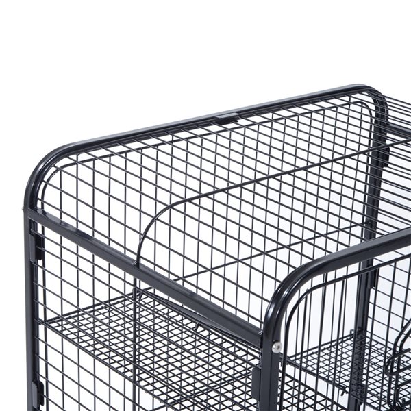 Cage PawHut en métal noir de 2,1 pi x 1,44 pi x 3,06 pi pour animal de compagnie de petite taille