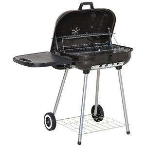 Outsunny 22-in Black Portable Kettle Charcoal Grill with Wheels