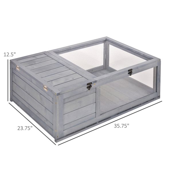 Pawhut 2.98-ft x 1.98-ft x 1.04-ft Grey Wood Small Pet Crate