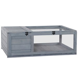 Pawhut 2.98-ft x 1.98-ft x 1.04-ft Grey Wood Small Pet Crate