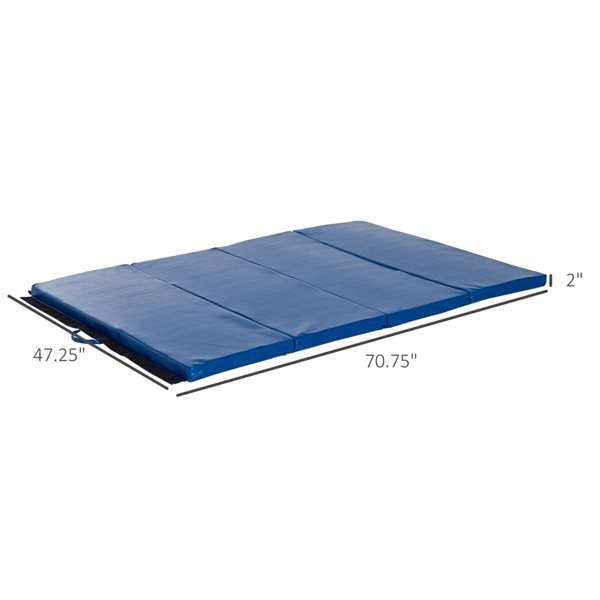 Soozier 70.75-in W x 47.25-in L Blue Foam Yoga Mat with Carrying Handle