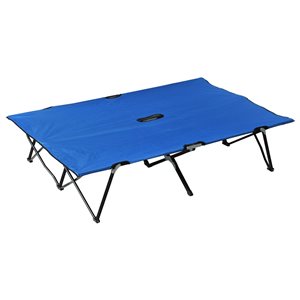 Outsunny 2-Person Blue Folding Polyester X-Large Cot