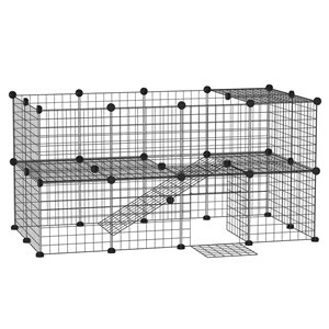 Pawhut 4.79-ft x 2.4-ft x 2.4-ft Black Metal Small Pet Crate
