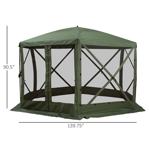 Tente de camping Outsunny en polyester avec parois latérales en maille