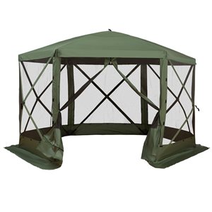 Outsunny Polyester Camping Tent with Mesh Sidewalls