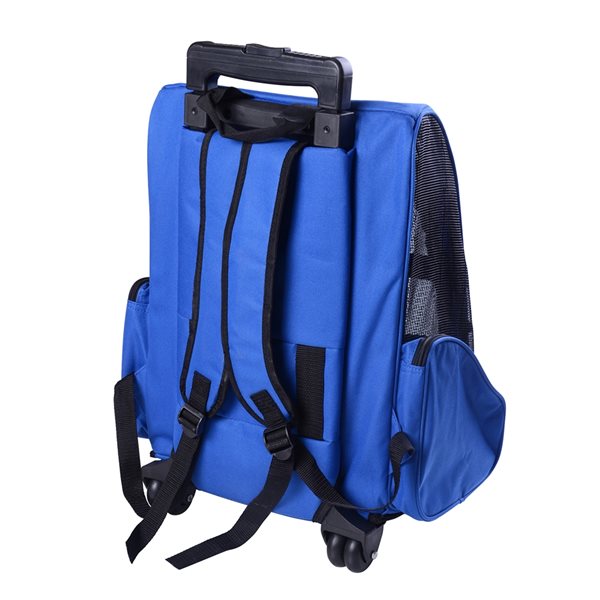 Sac de transport PawHut en tissu et filet bleu de 1,38 pi x 0,81 pi x 1,81 pi pour animal de compagnie de petite taille