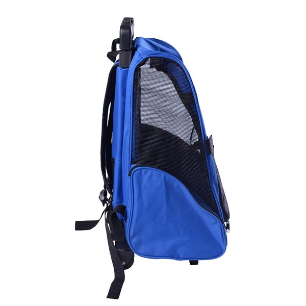 Sac de transport PawHut en tissu et filet bleu de 1,38 pi x 0,81 pi x 1,81 pi pour animal de compagnie de petite taille