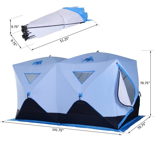 Outsunny 8-Person Portable Composite Ice Fishing Tent AB1-004
