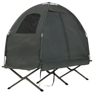 Outsunny Portable Folding Polyester Tent and Camping Cot