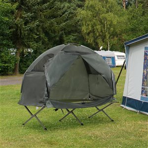 Tente et lit de camp Outsunny pliables portables en polyester