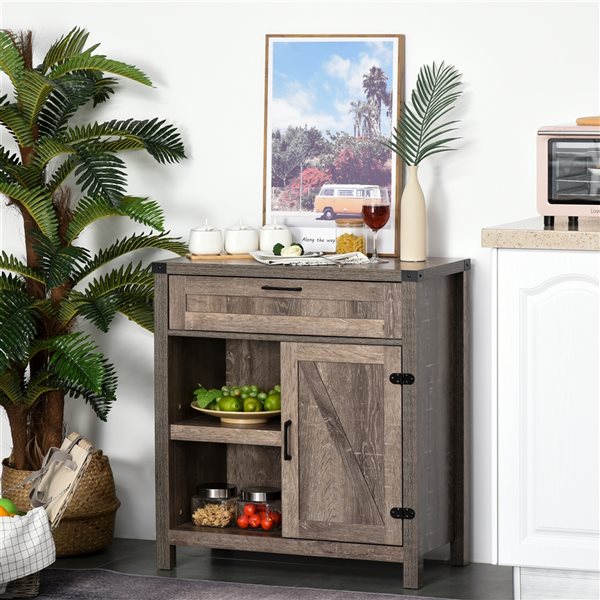 HomCom Brown Composite Sideboard