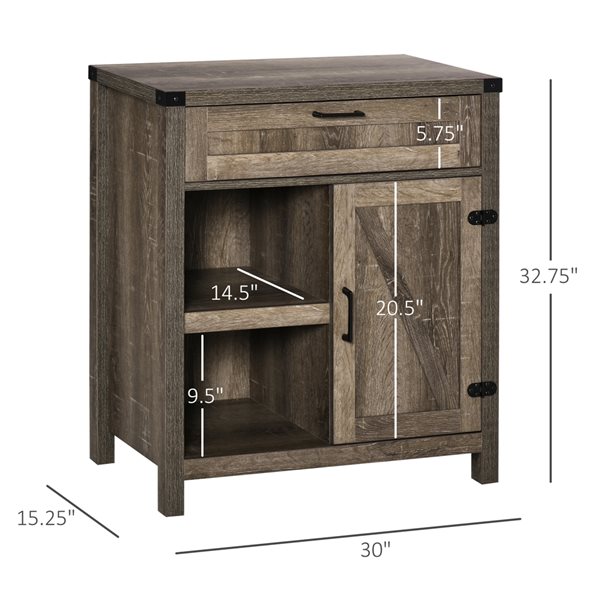 HomCom Brown Composite Sideboard