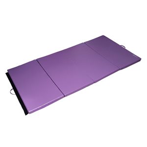 Tapis de yoga violet en mousse avec poignée de transport par Soozier de 96 po l. x 48 po L.