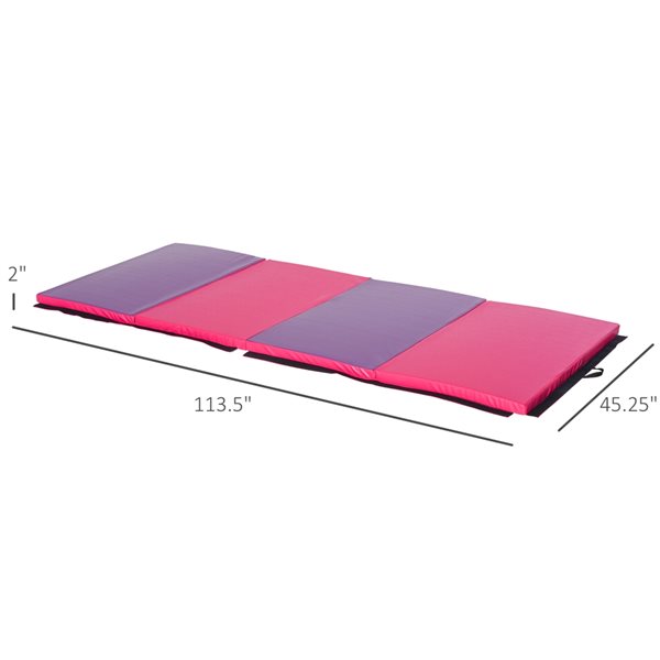 Soozier 113.5-in W x 45.25-in L Pink/Purple Foam Yoga Mat with Carrying Handle