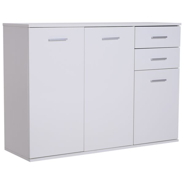 HomCom White Composite Contemporary Sideboard