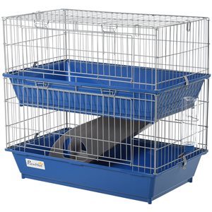 Pawhut 2.35-ft x 1.44-ft x 2.21-ft Blue Plastic and Metal Small Pet Crate
