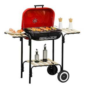 Outsunny 15 3/4-in Red Portable Kettle Charcoal Grill with Air Vents