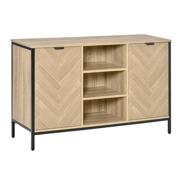 HomCom Light Brown Composite Sideboard