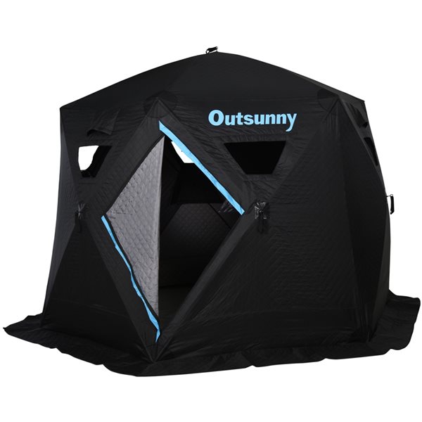 Outsunny 6-Person Portable Oxford Ice Fishing Tent AB1-011