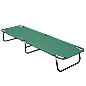 Outsunny Green Folding Polyester Portable Large Cot