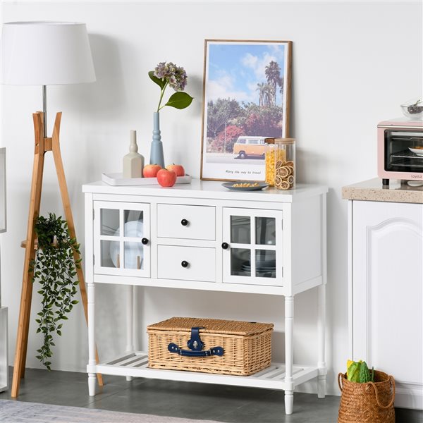 Table console moderne par HomCom en bois blanc