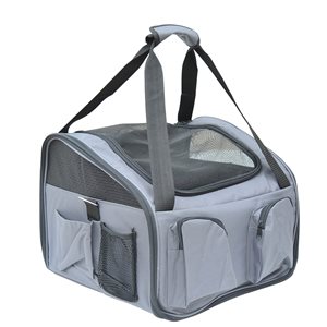 Pawhut 1.33-ft x 1.12-ft x 0.99-ft Grey Mesh and Fabric Small Pet Carrier