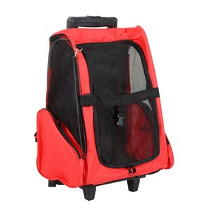 Sac de transport PawHut en tissu et filet rouge de 1,38 pi x 0,81 pi x 1,8 pi pour animal de compagnie de petite taille